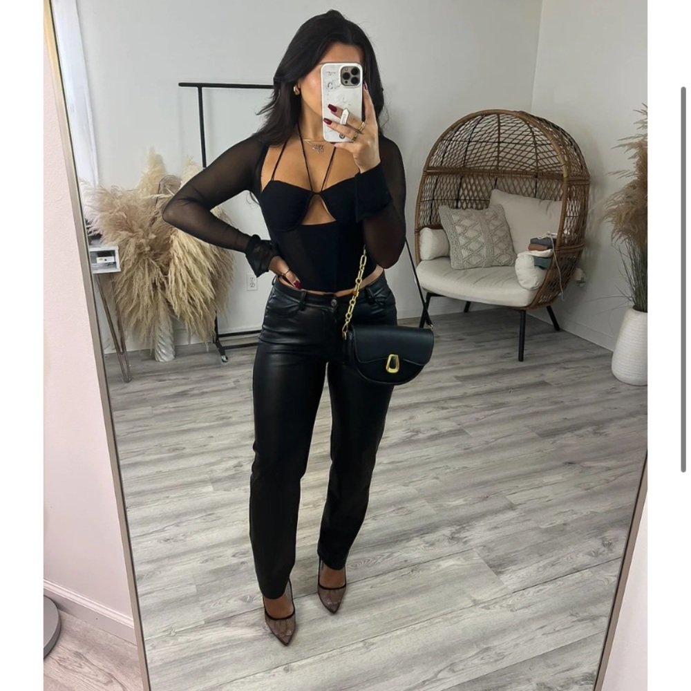 High Waisted Faux Leather Pants M & L available